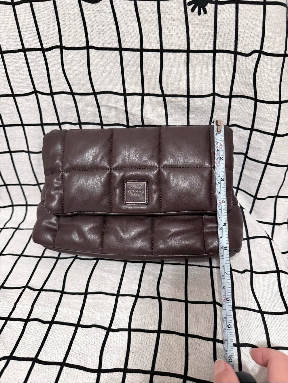 Victoria's Secret Quilted Puffer Mini Clutch in Brown